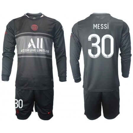 Tenue Paris Saint-Germain Lionel Messi 30 Enfant Troisieme 2021-2022 Maillot de Foot ML